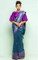 Purple Striped Mirpur Katan Saree.